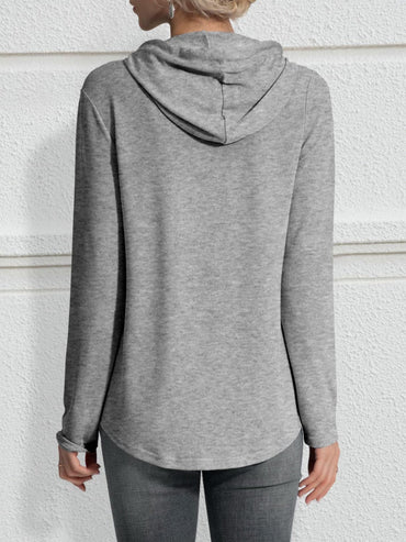 Drawstring Long Sleeve Hoodie.