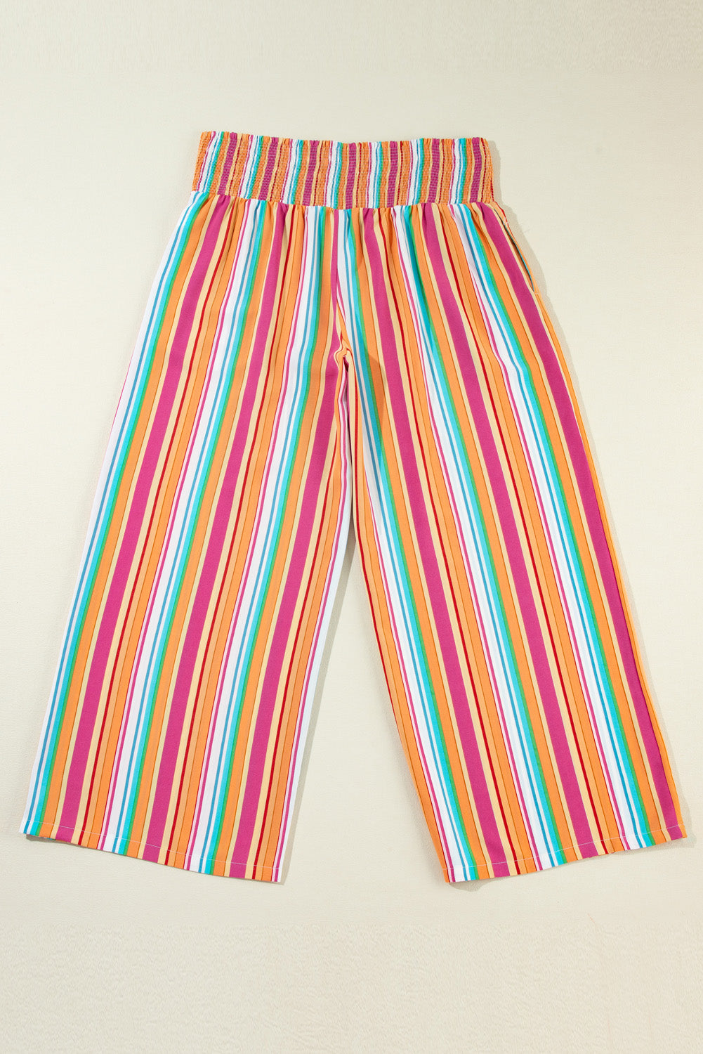 Boho chic plus-size striped pants