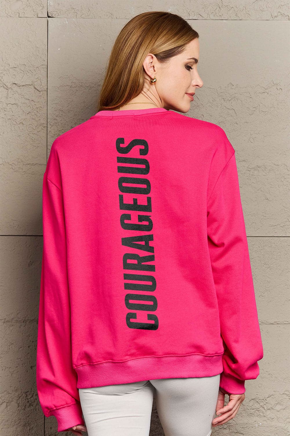 Simply Love Full Size COURAGEOUS Graphic Sweatshirt.