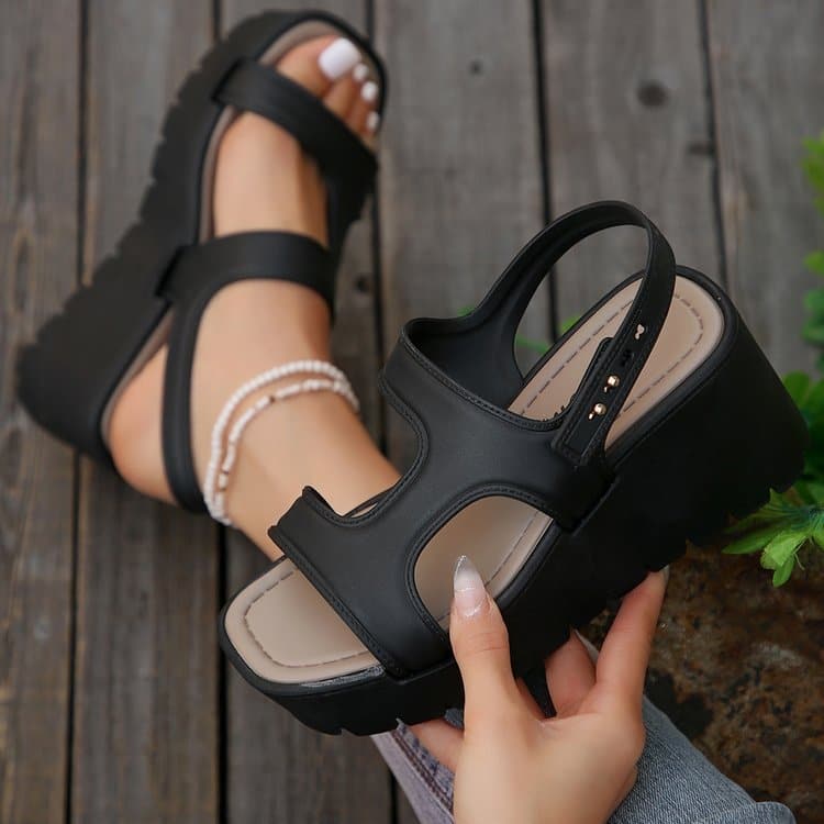 Open Toe Wedge Sandals.