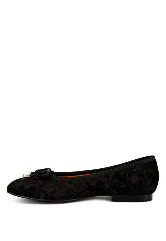 Buckrose velvet bow flats for women