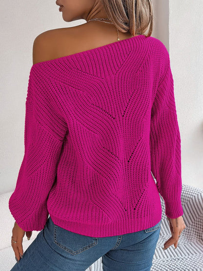 Openwork Long Sleeve Sweater.