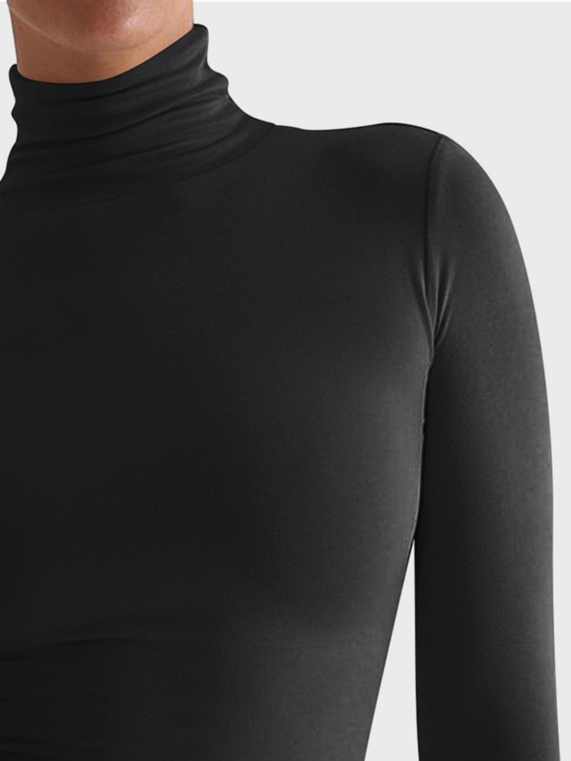 Turtleneck Long Sleeve T-Shirt.