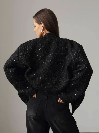 Sparkling Sequin Pocketed Jacket