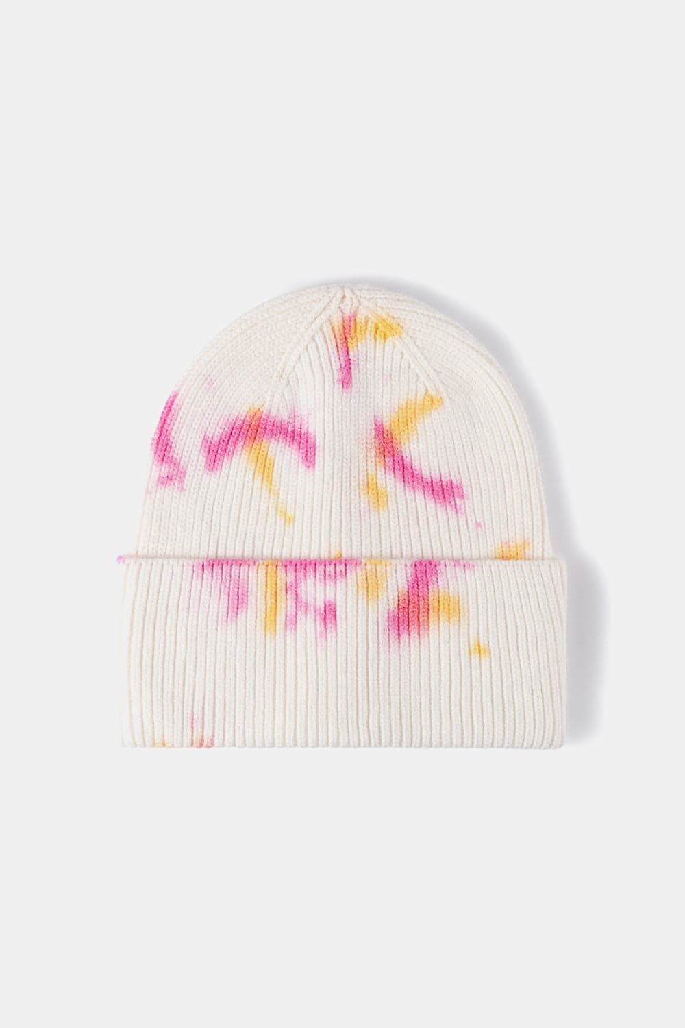 Tie-Dye Cuffed Rib-Knit Beanie Hat.