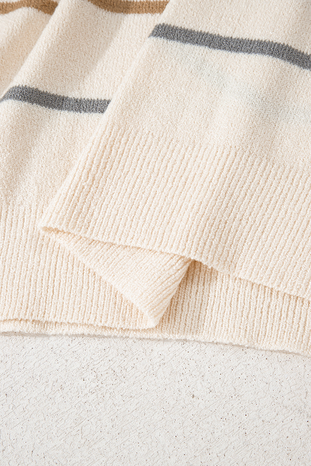 Multicolour Striped Drop Shoulder Plus Size Knit Sweater Dear-Lover Dropshipping