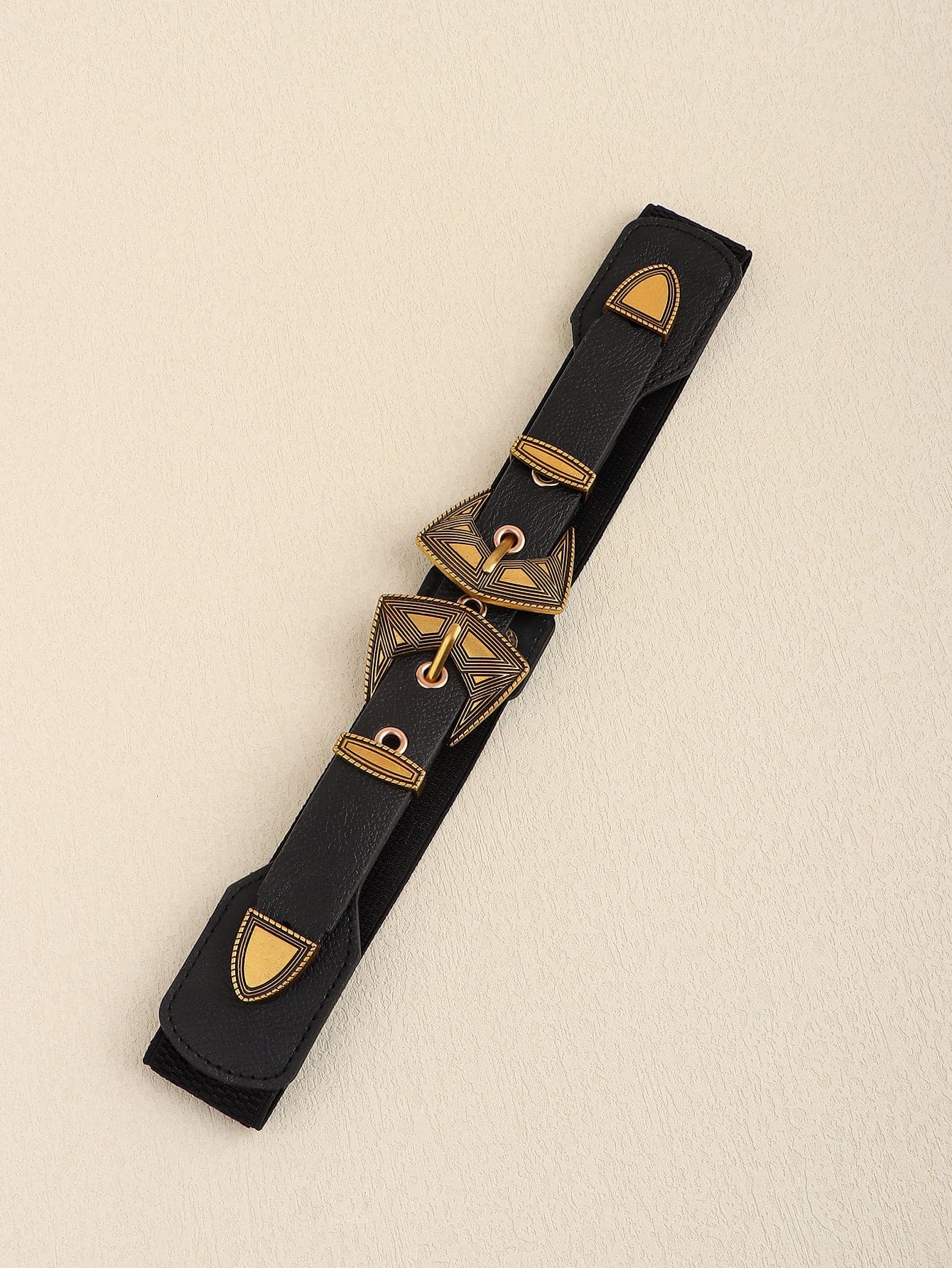 Double Buckle PU Leather Belt.