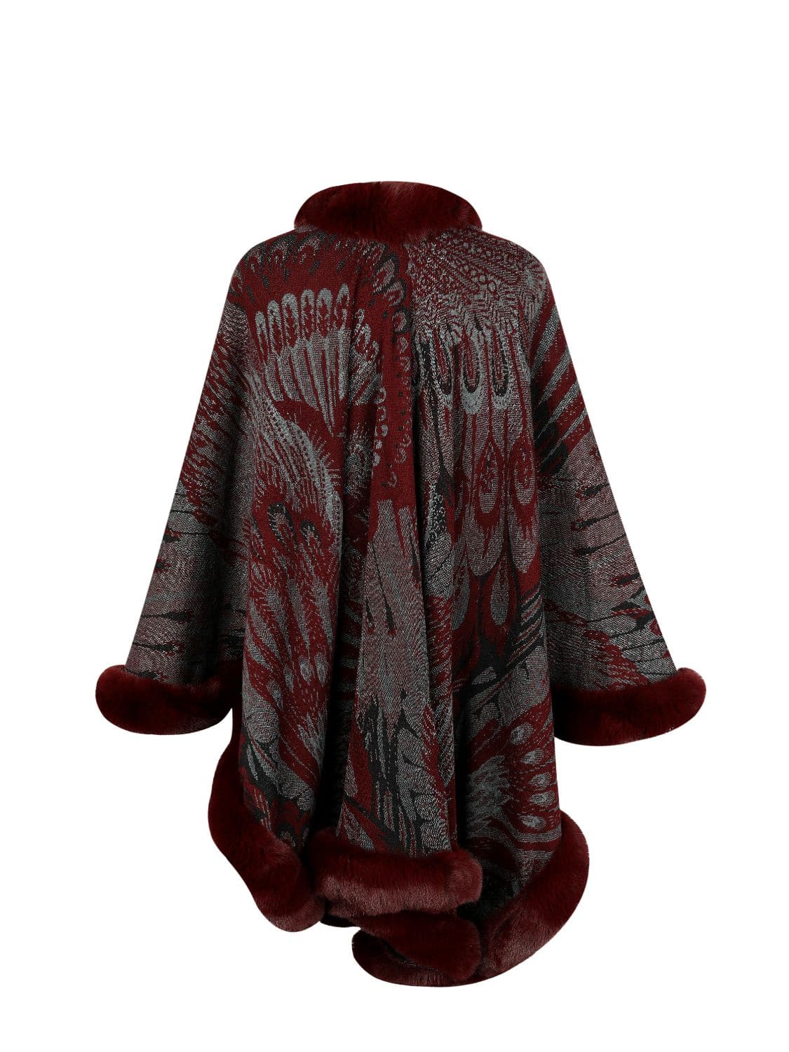 Printed Open Front Poncho.