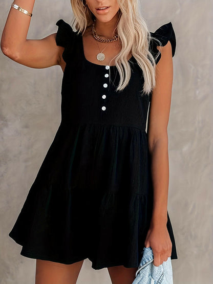 Full Size Ruffled Scoop Neck Sleeveless Romper.