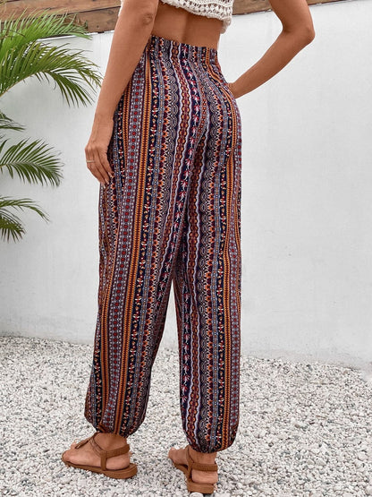 Tassel Printed High Waist Pants.