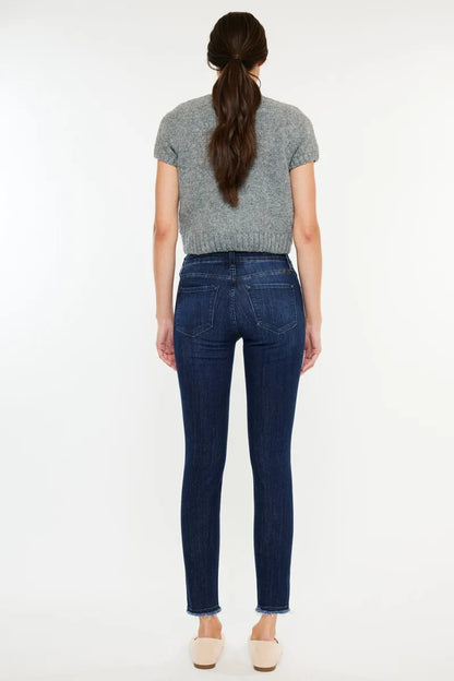 Kancan High Rise Slim Fit Raw Hem Ankle Jeans - Love Salve 