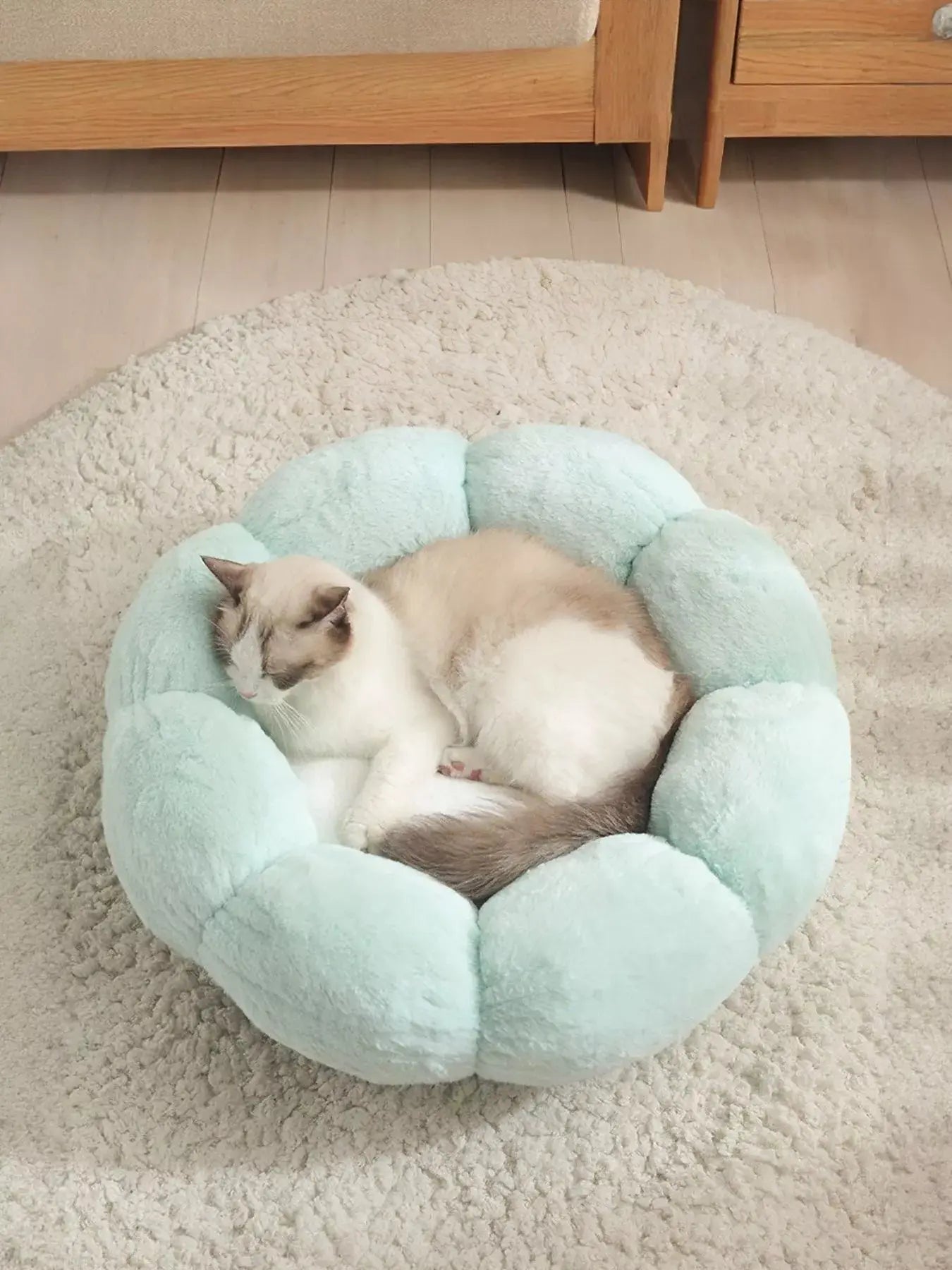 Round Plush Pet Nest with Cloud Pillow Simply Love
