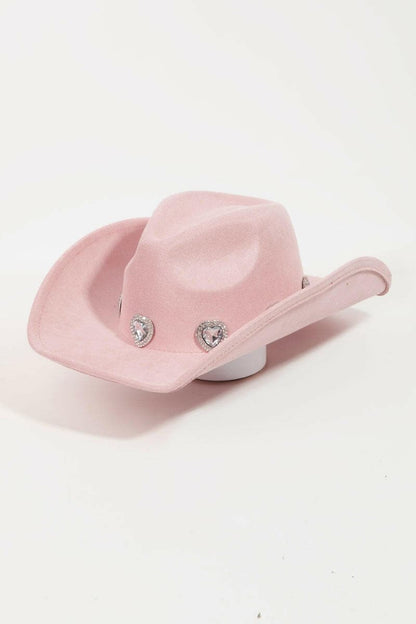 Fame Rhinestone Pave Heart Cowboy Hat.