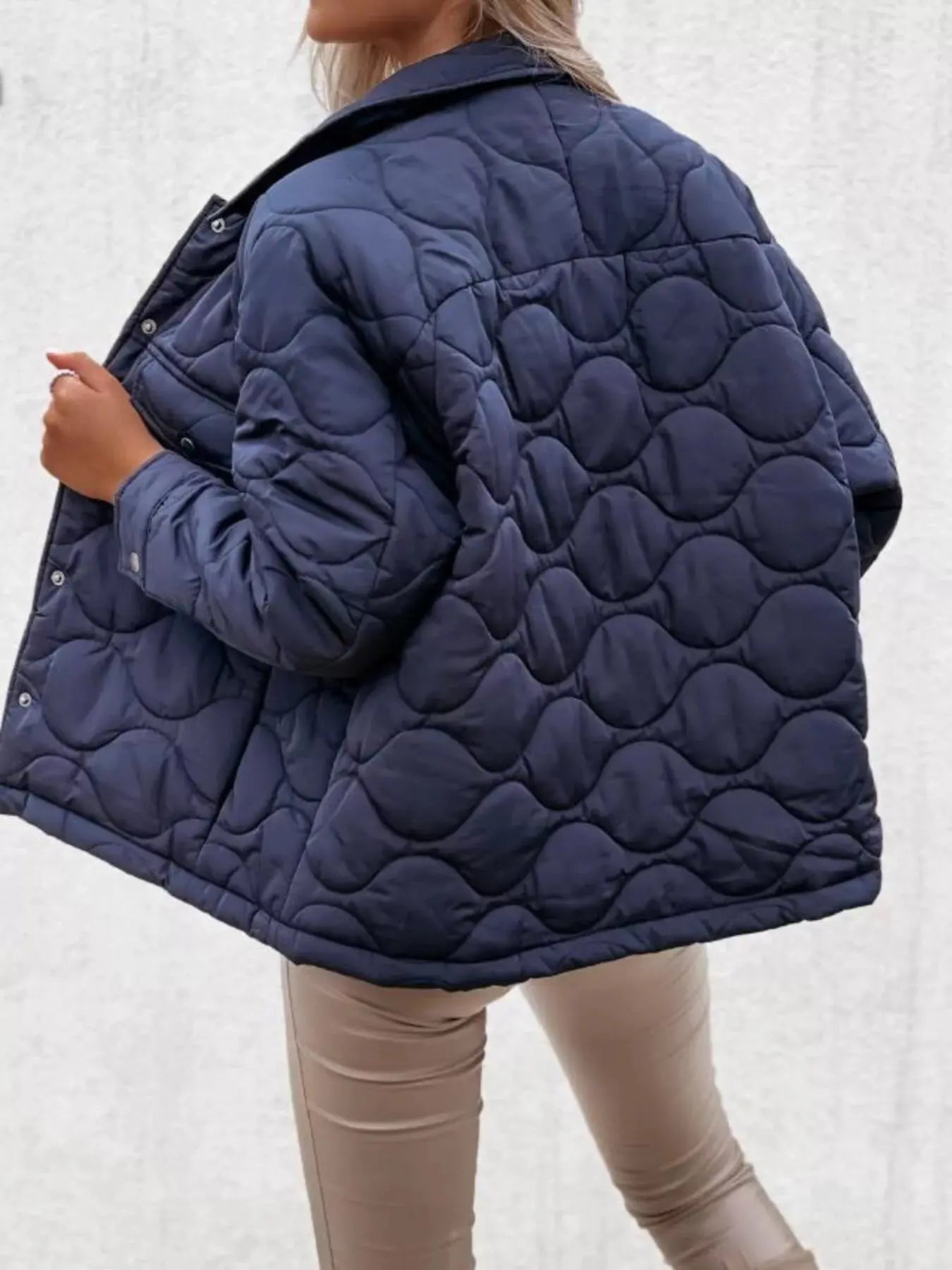 Quilted Snap-Down Casual Jacket Simply Love
