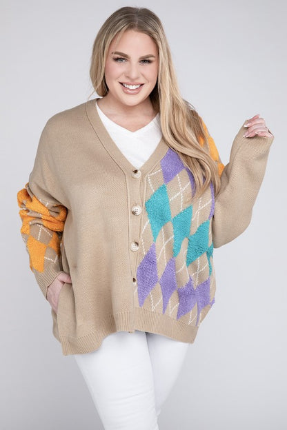 Chic Plus Size V Neck Button Cardi for Effortless Style