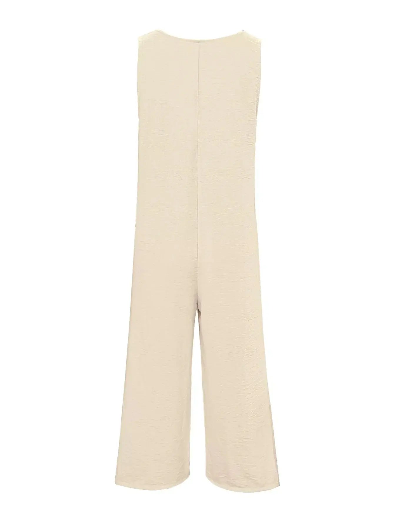 Sleeveless Button Front Wide Leg Jumpsuit Simply Love