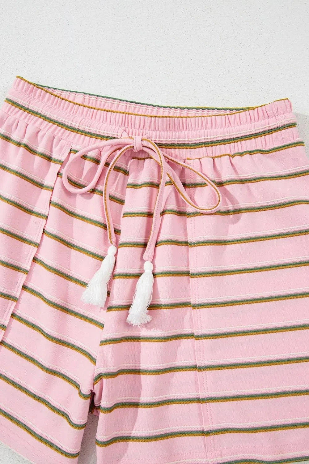 Stripe Wide Short Sleeve Tee and Short Set Simply Love