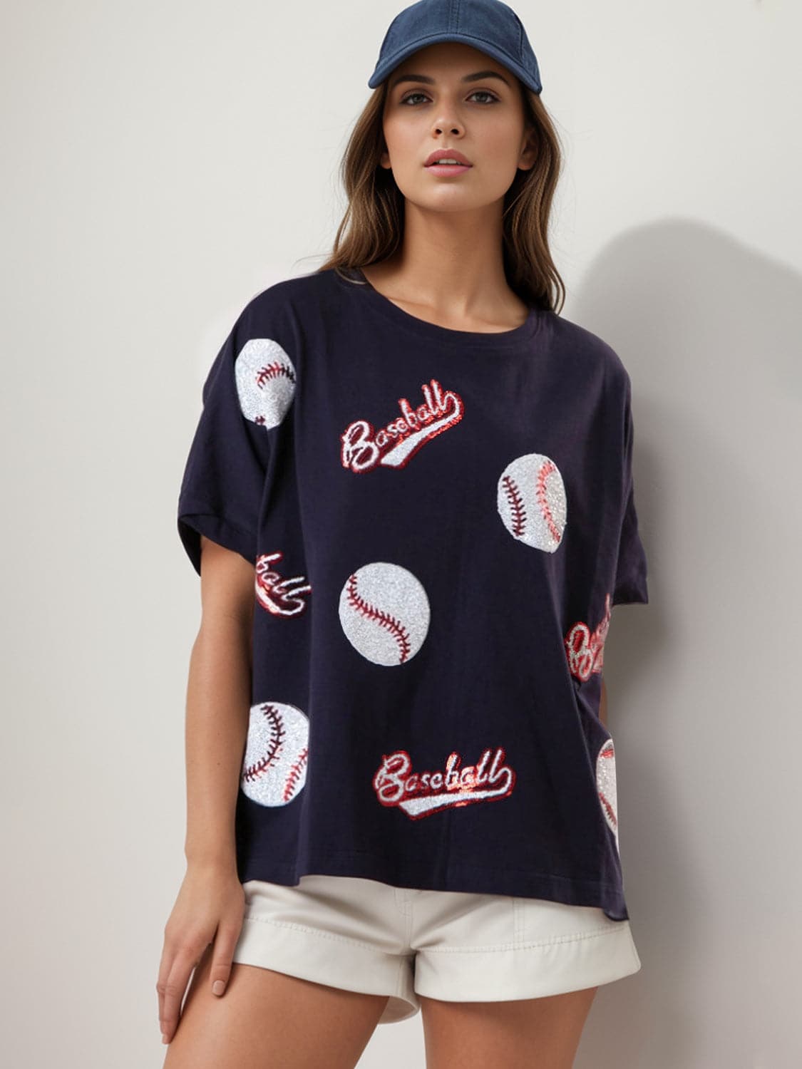 Baseball Round Neck Half Sleeve T-Shirt.