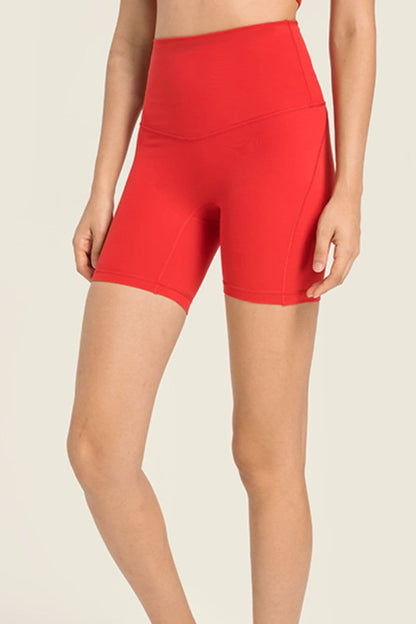 Seamless High-Rise Wide Waistband Biker Shorts.