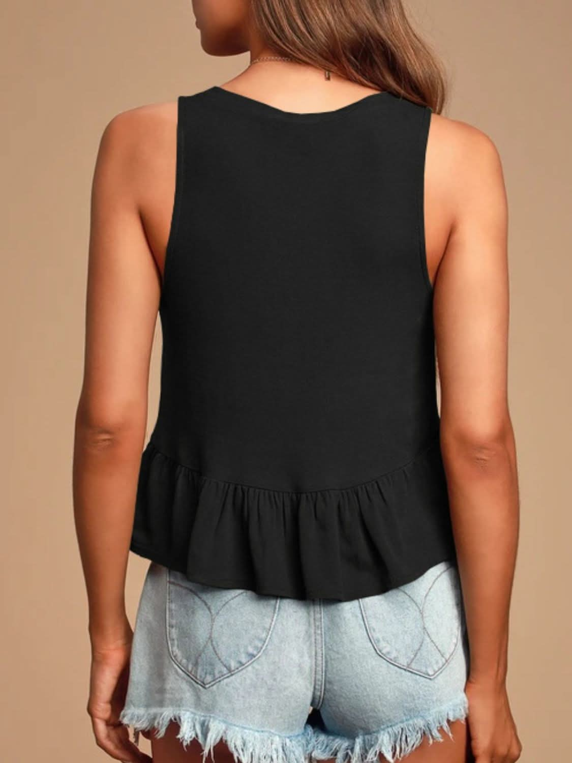 V-neck tank with wide straps