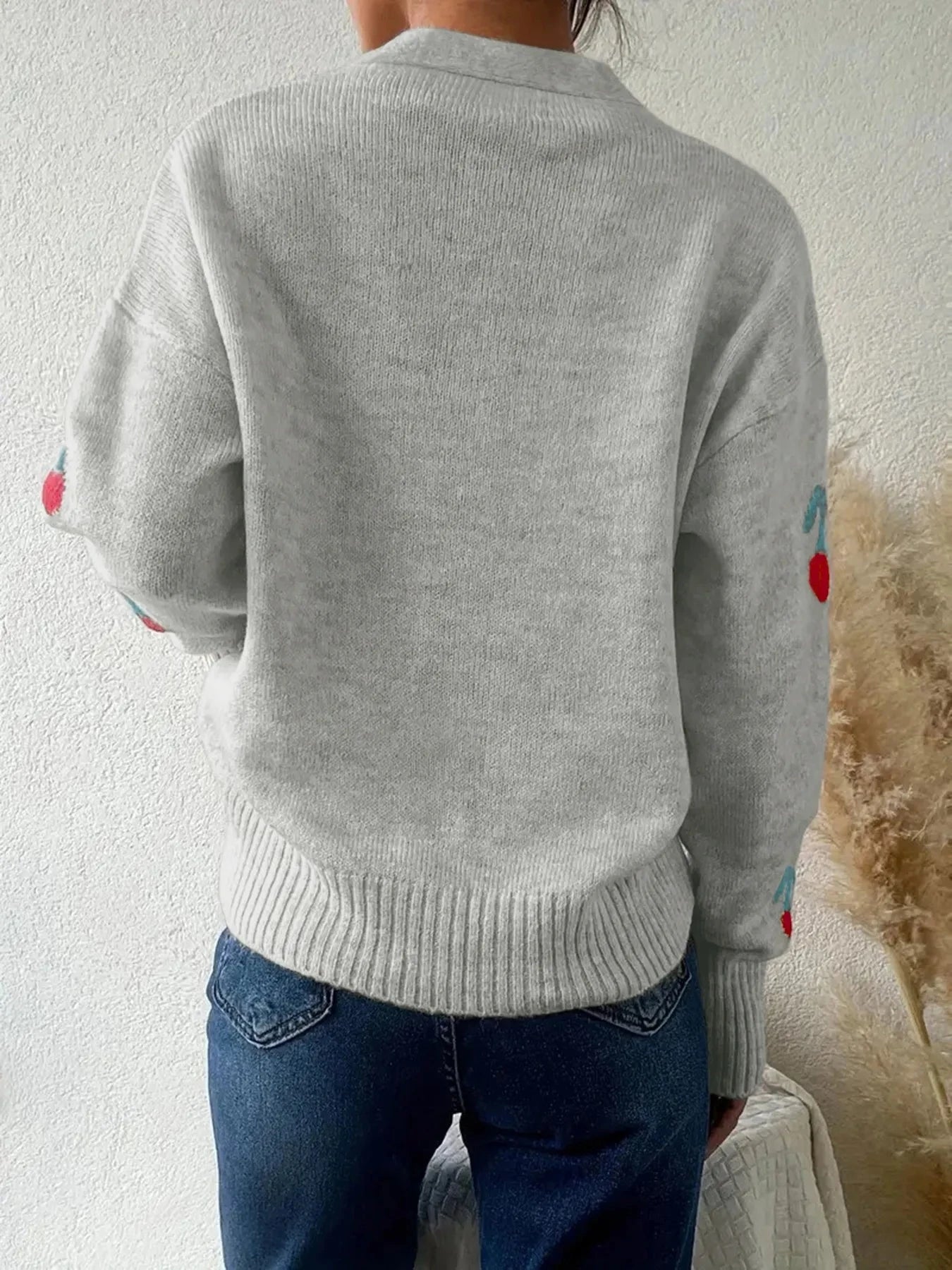 Cherry Button-Up Knit Cardigan Coco’s Tee Boutique