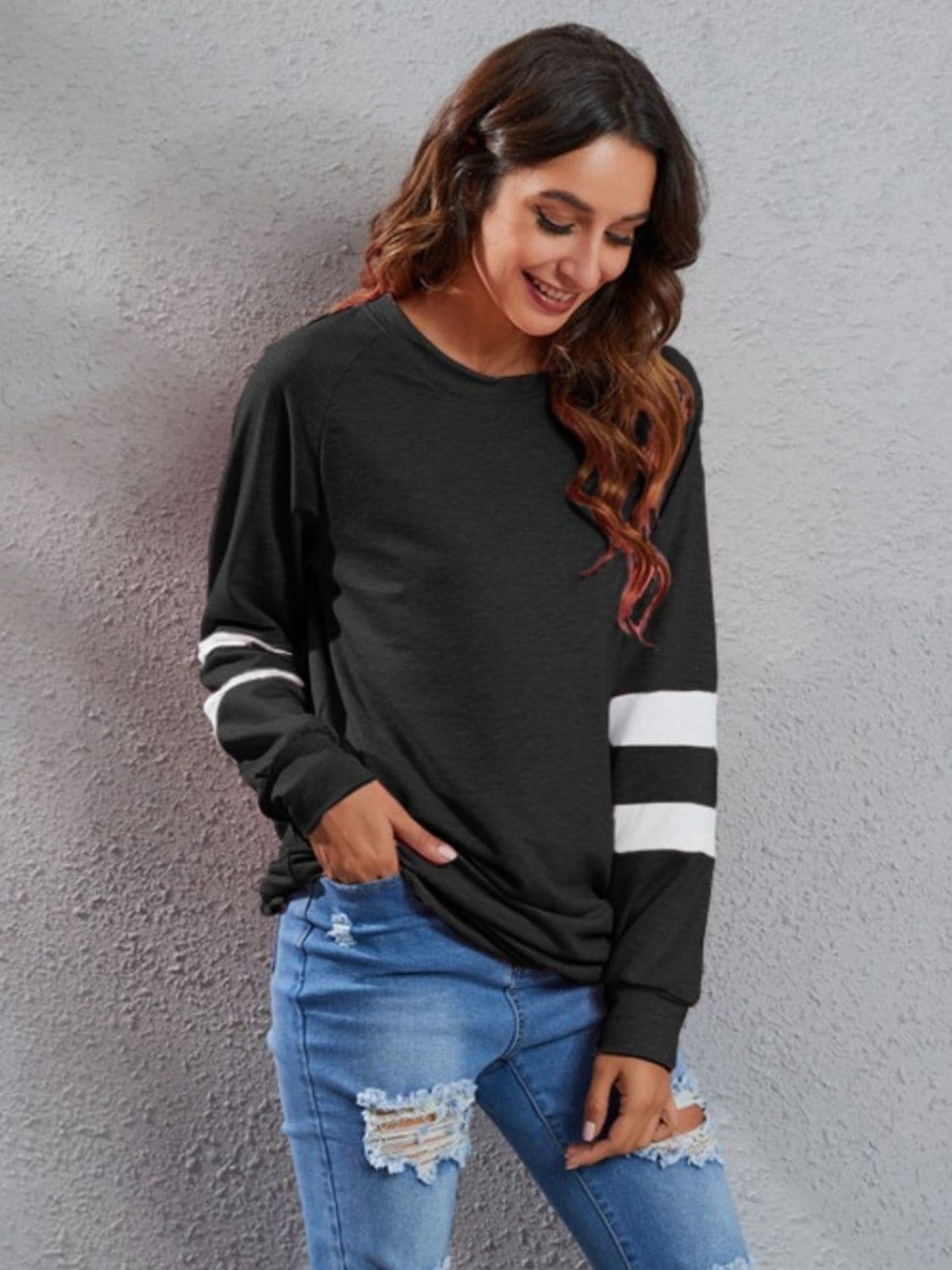 Stylish striped long sleeve tee for all sizes