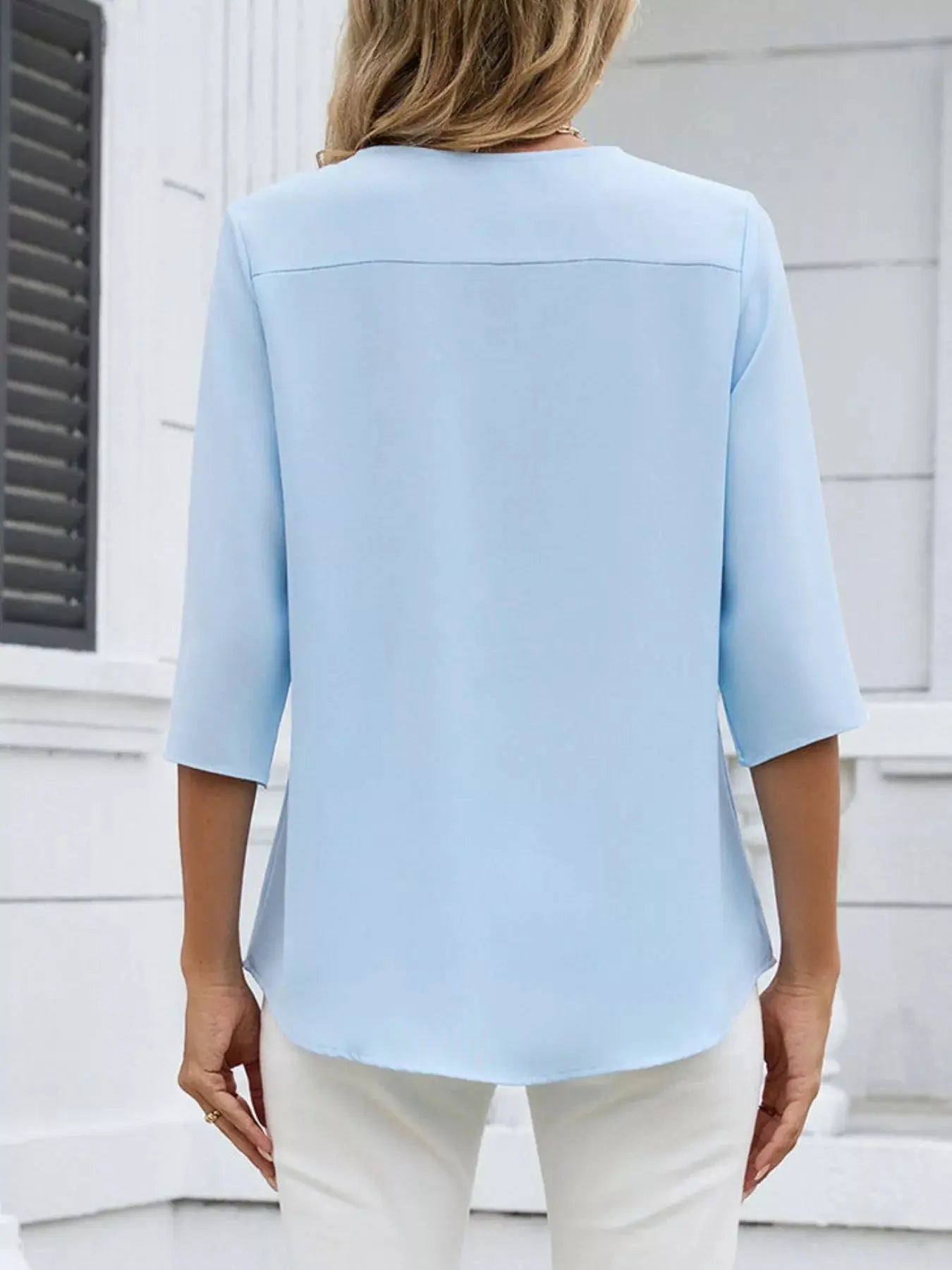 V-Neck 3/4 Sleeve Blouse Simply Love