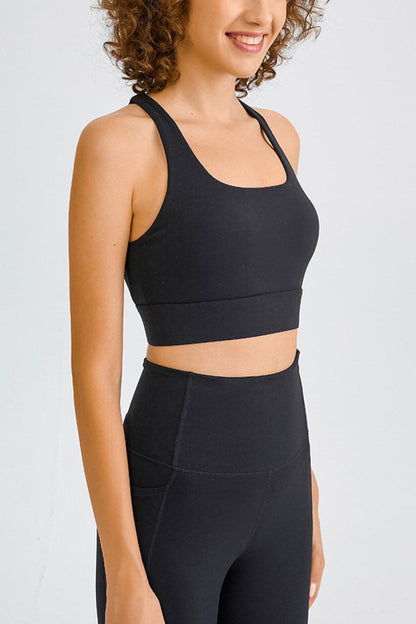 Cross Back Yoga Crop Top.