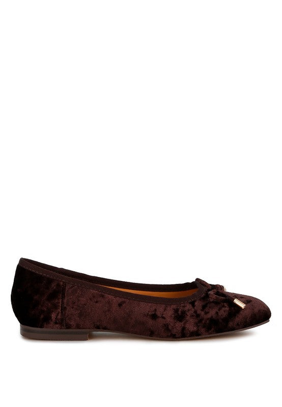 Buckrose velvet bow flats for women