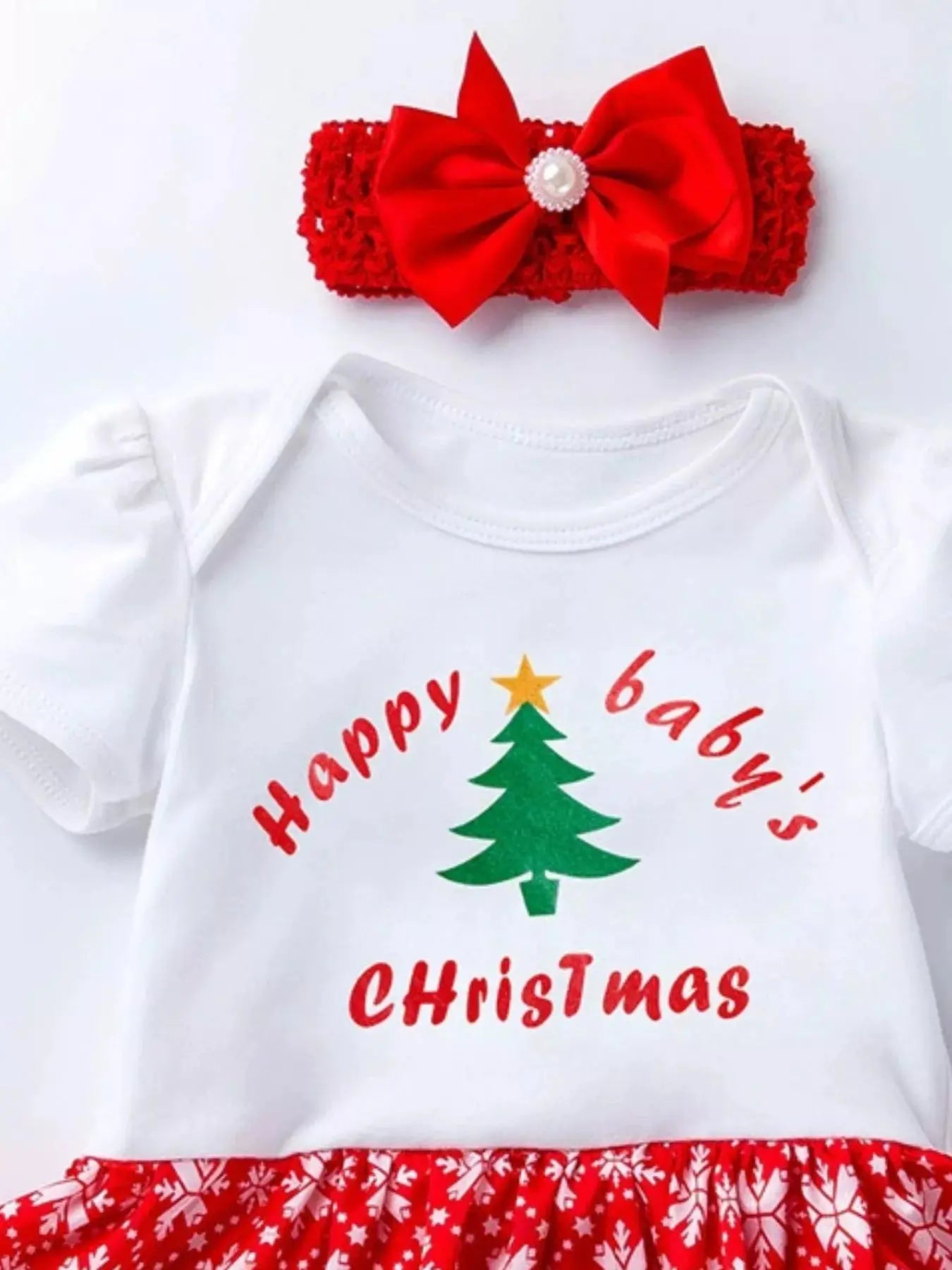 Children's Christmas One Piece Dress with Headband Simply Love
