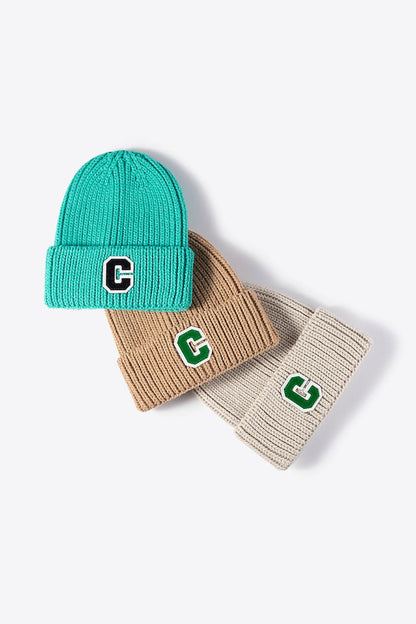 Letter C Patch Cuffed Beanie.