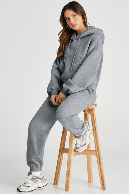 Casual chic hooded top and joggers set