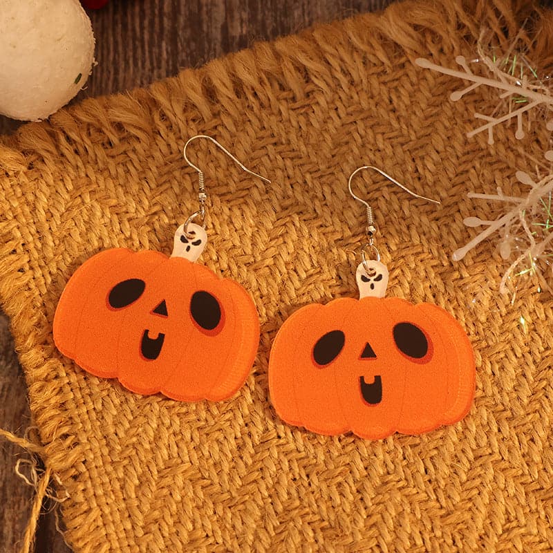 Acrylic Alloy Pumpkin Shape Earrings.