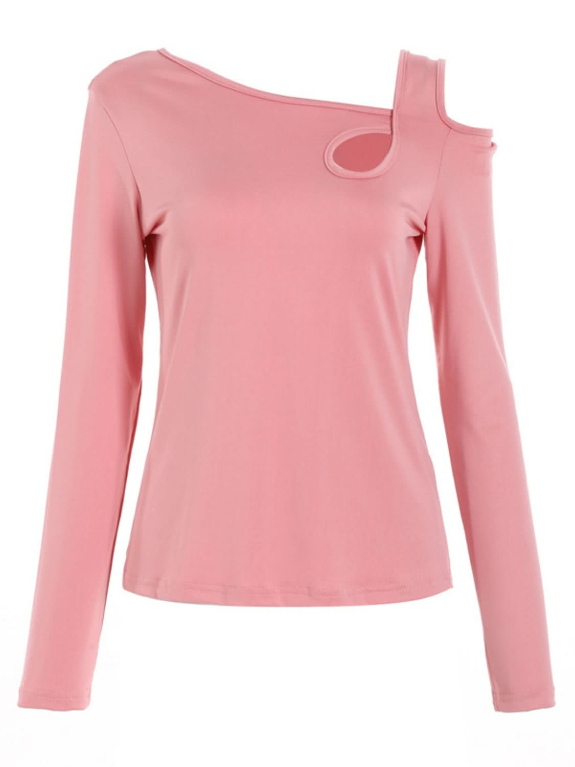 Asymmetrical cutout long sleeve tee with a modern twist