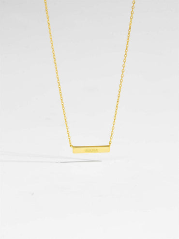 925 Sterling Silver Bar Necklace.