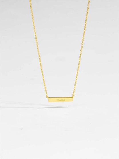 925 Sterling Silver Bar Necklace.