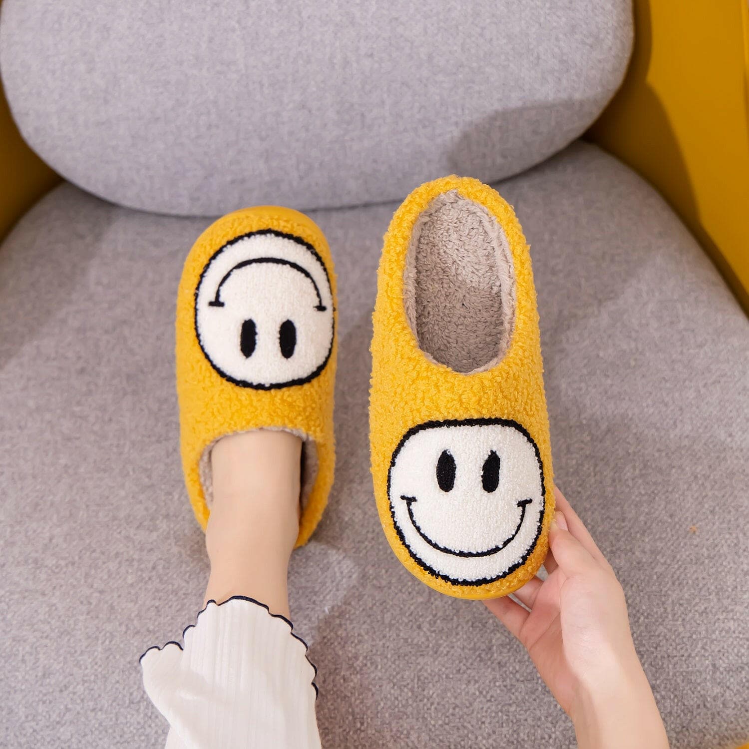 Melody Smiley Face Slippers.