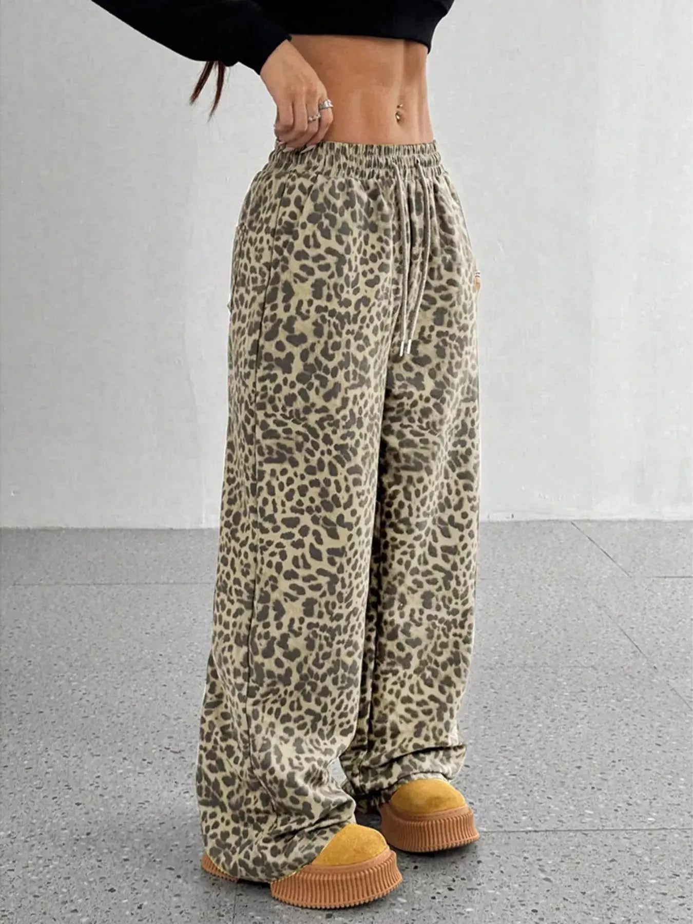 Full Size Leopard Print Wide Leg Pants Plus Size Simply Love