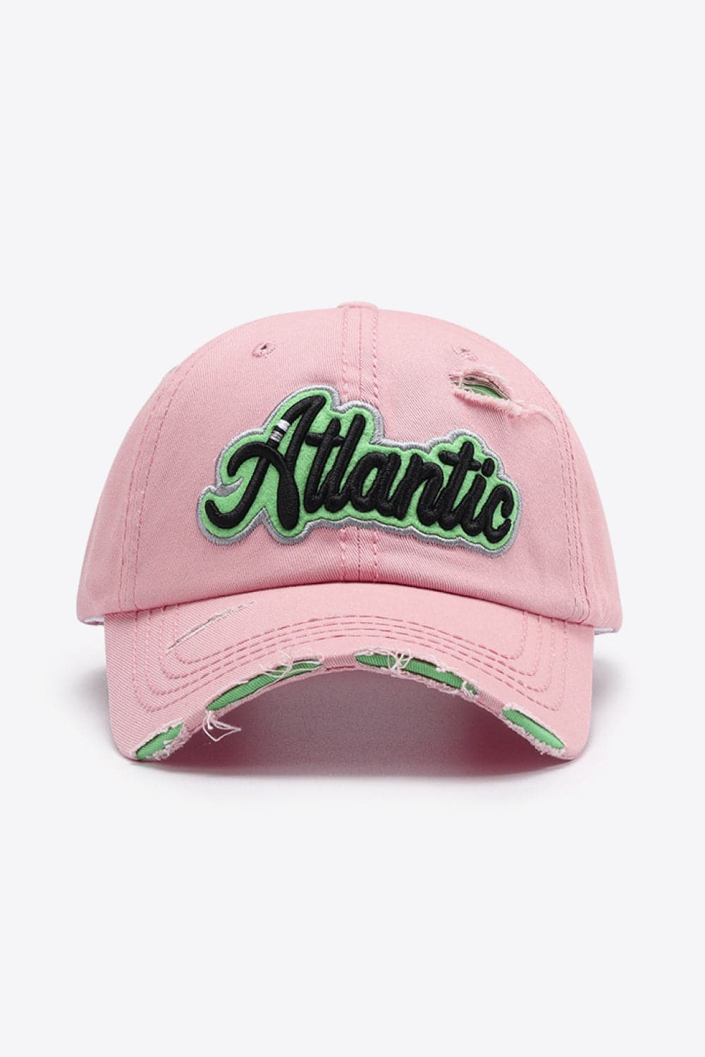 ATLANTIC Graphic Distressed Baseball Cap.