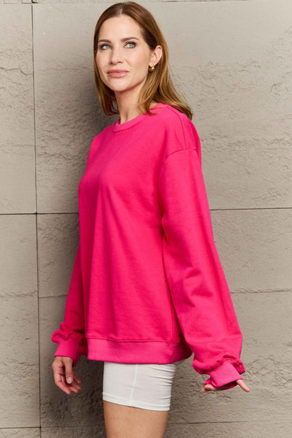 Cozy chic round neck long sleeve sweatshirt