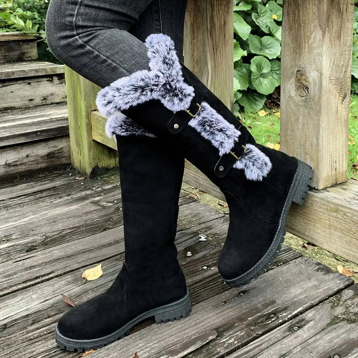 Round Toe Block Heels Boots Simply Love