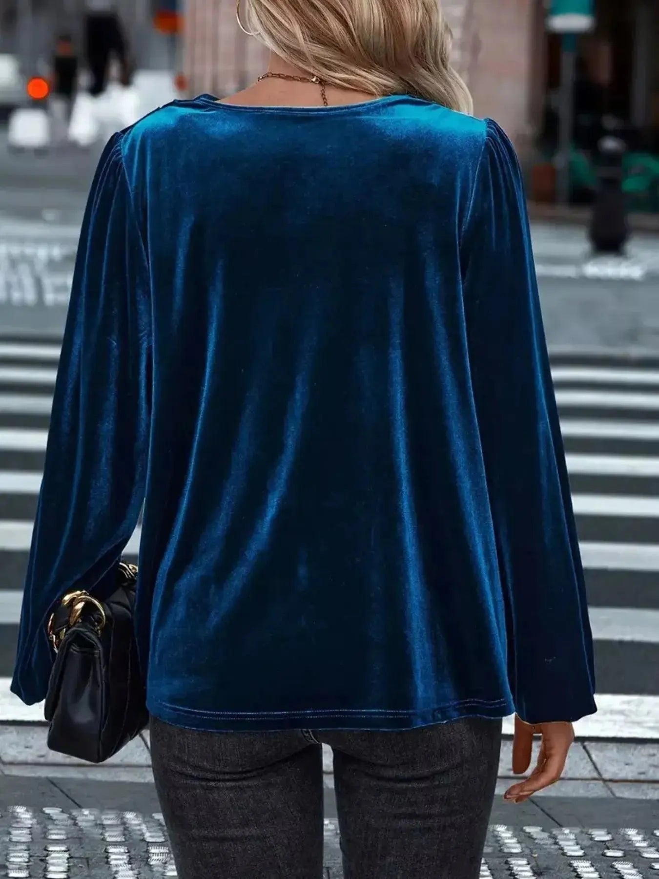 Full Size Velvet Cowl Neck Blouse Plus Size Simply Love