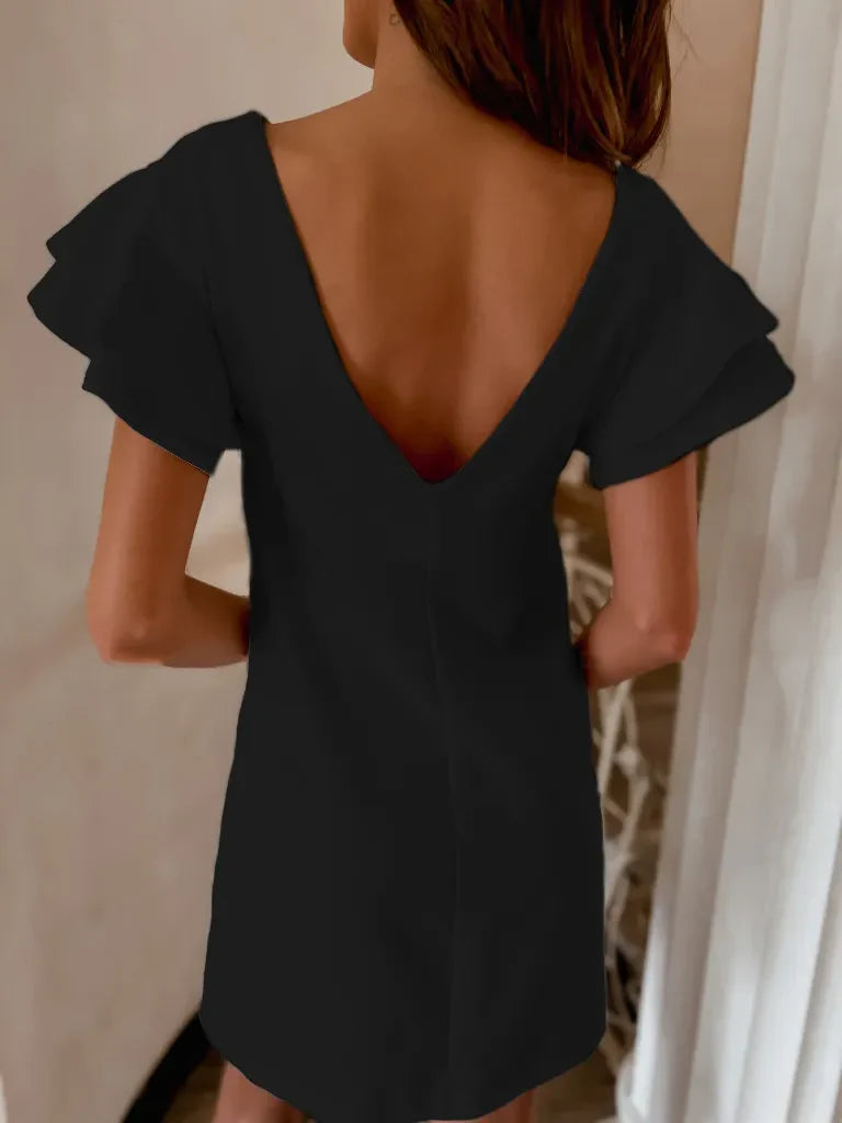 Flirt & Flutter Ruffle Sleeve Mini Dress