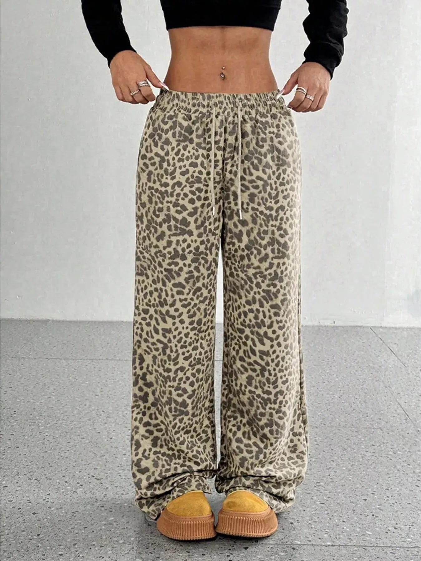 Full Size Leopard Print Wide Leg Pants Plus Size Simply Love