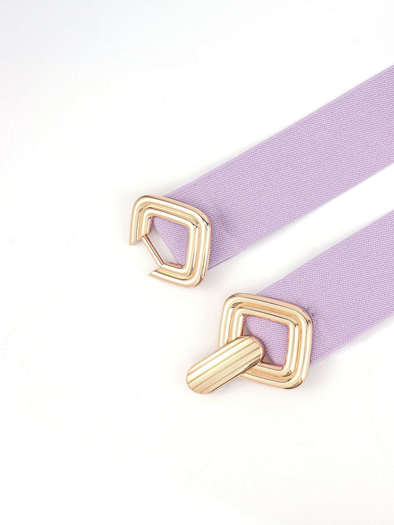 Geometric Buckle Elastic Wide Belt.