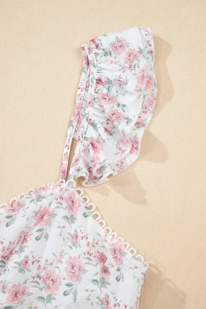 Floral Flutter Peplum Tank Top
