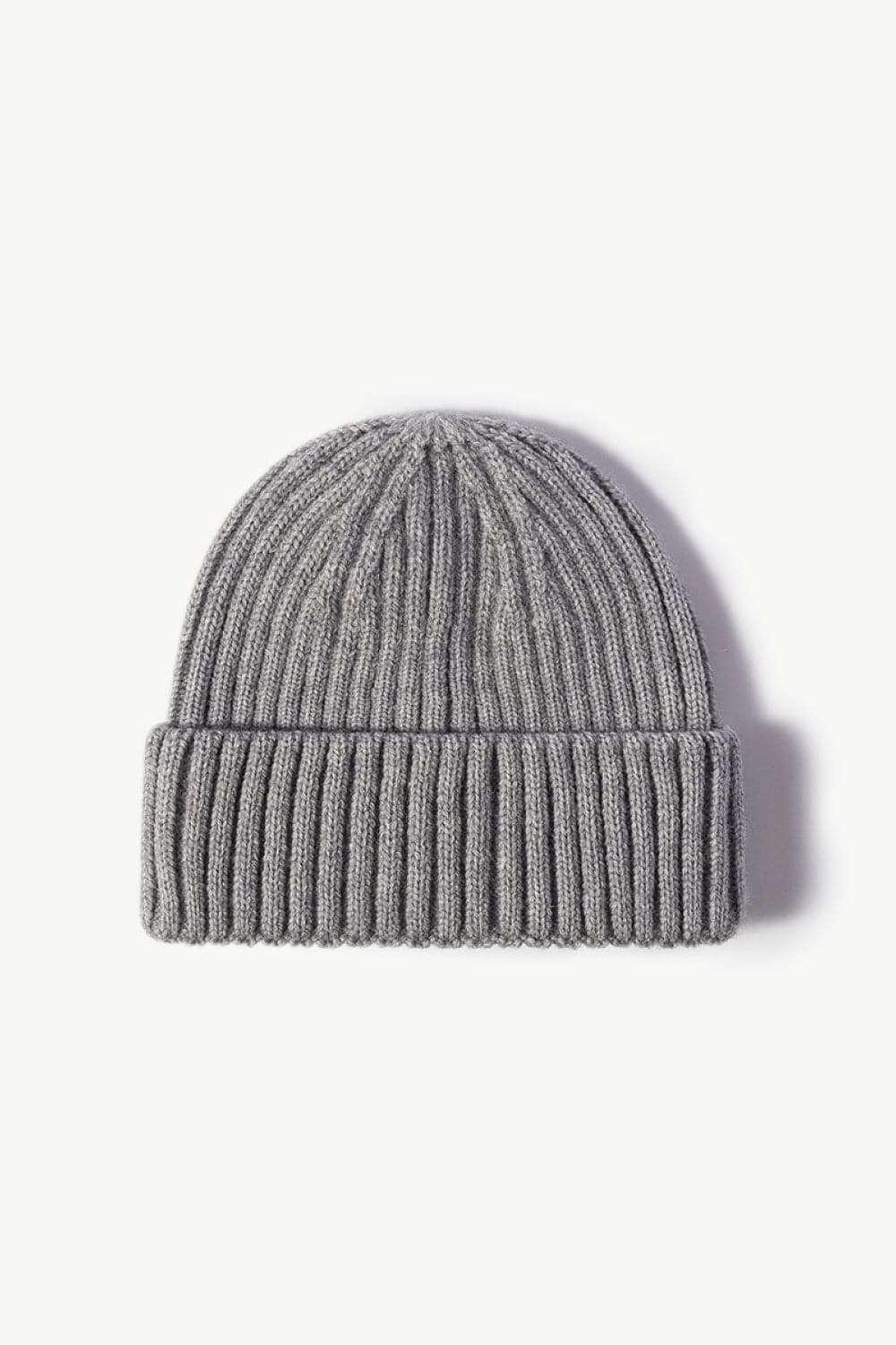 Rib-Knit Cuff Beanie.