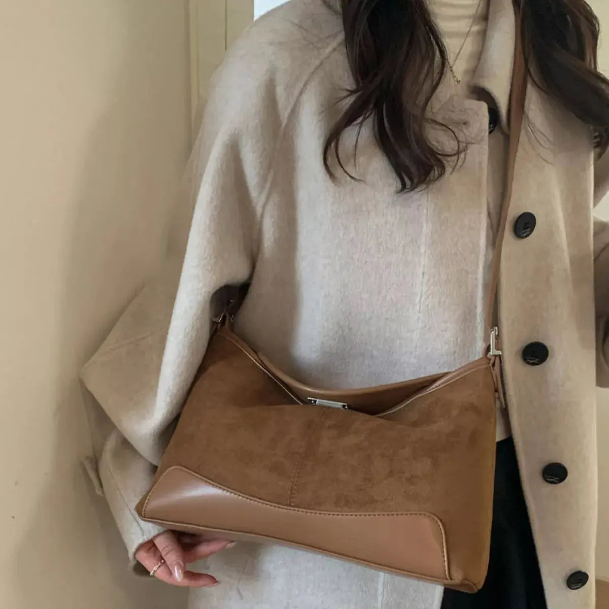 Suede Crossbody Bag with Adjustable Strap Simply Love