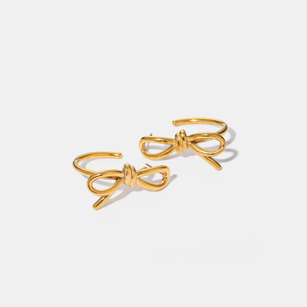 18K Gold-Plated Bow C-Hoop Earrings.