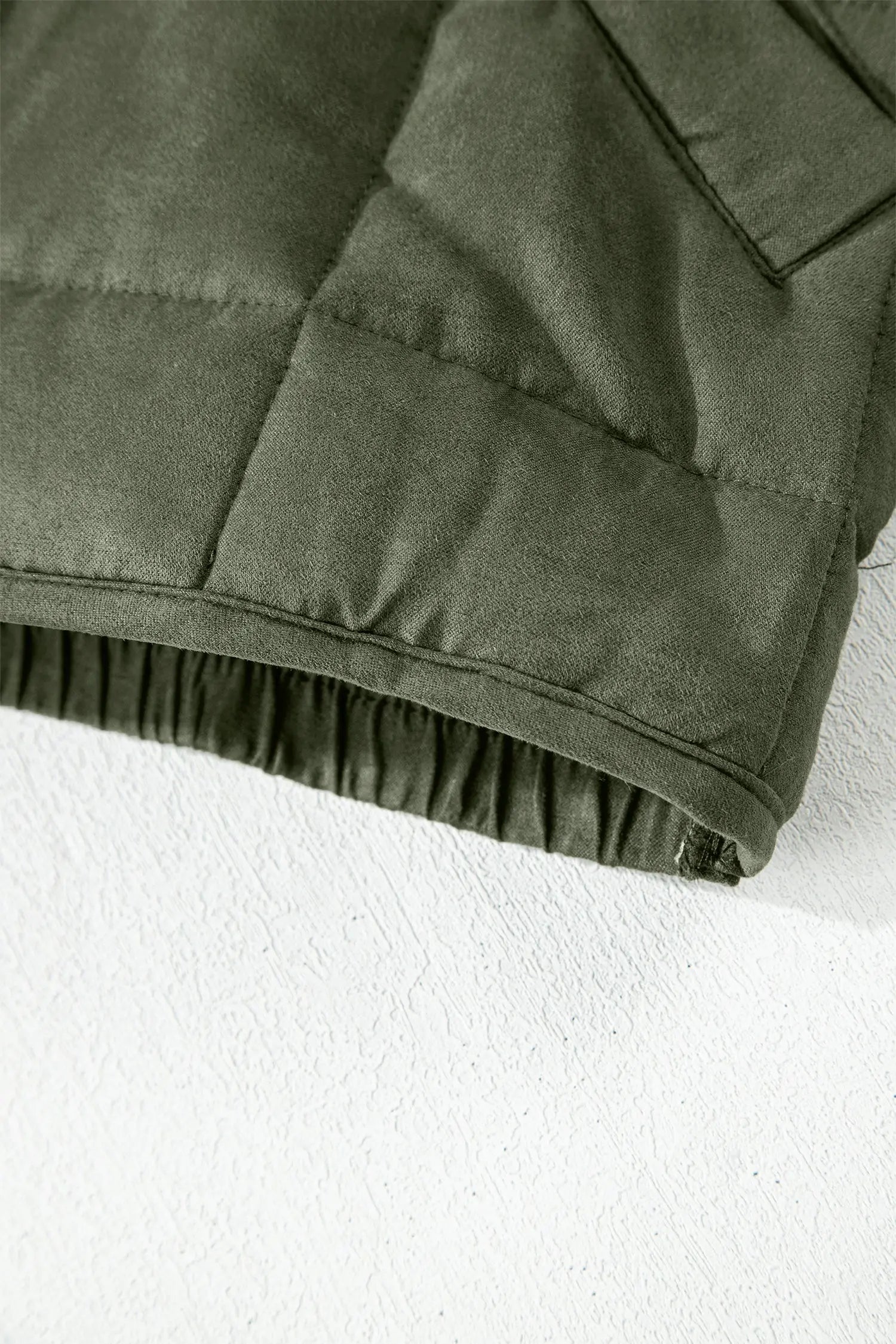 Green Zippered Quilted Jacket With Front Pockets Lightweight Dear-Lover Dropshipping